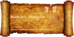 Nádházi Beatrix névjegykártya
