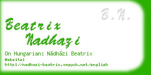 beatrix nadhazi business card