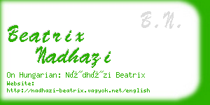 beatrix nadhazi business card